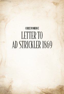 Correspondence Letter: AD Strickler 1869